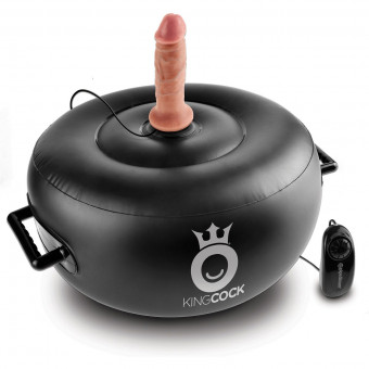 Вибромассажер на воздушной подушке King Cock Vibrating Inflatable Hot Seat с двумя насадками, Pipedream