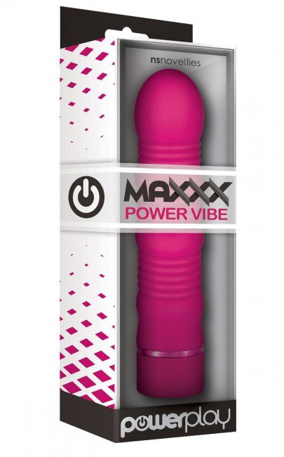 Ярко-розовый водонепроницаемый вибромассажер PowerPlay Maxx Power Vibe - 19 см., NS Novelties Ярко-розовый водонепроницаемый вибромассажер PowerPlay Maxx Power Vibe - 19 см., NS Novelties