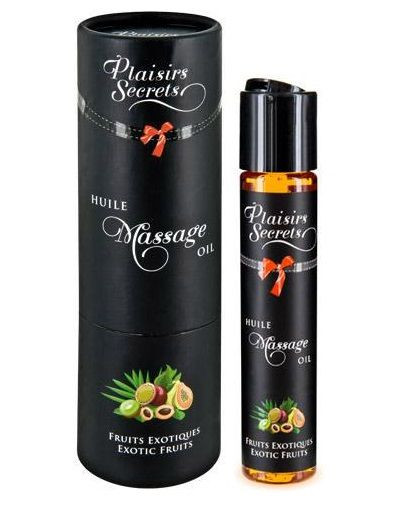 Массажное масло с ароматом экзотических фруктов Huile de Massage Gourmande Fruits Exotiques - 59 мл., Plaisir Secret