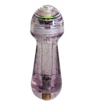 Фиолетовый мини-вибратор с блёстками Gleamer - 11,5 см., NMC