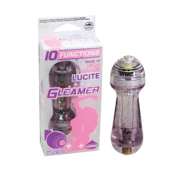Фиолетовый мини-вибратор с блёстками Gleamer - 11,5 см., NMC Фиолетовый мини-вибратор с блёстками Gleamer - 11,5 см., NMC