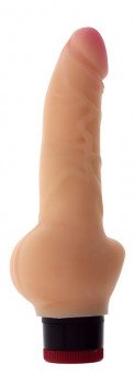 Телесный вибратор-реалистик с расширенным основанием REALSTUFF 7INCH VIBRATOR - 17,8 см., Dream Toys