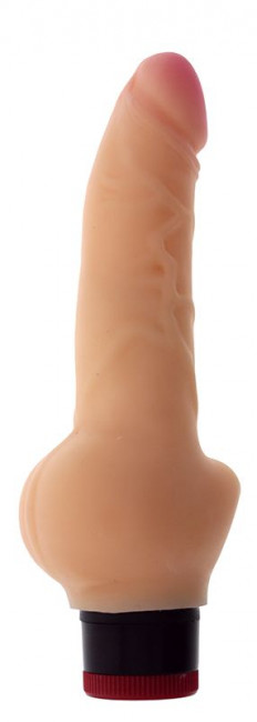 Телесный вибратор-реалистик с расширенным основанием REALSTUFF 7INCH VIBRATOR - 17,8 см., Dream Toys