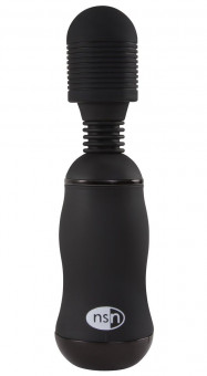 Чёрный вибромассажёр для эрогенных зон BoomBoom Power Wand - 18 см., NS Novelties