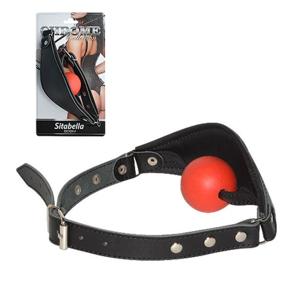 Кожаный кляп Sitabella Chrome Collection, Sitabella