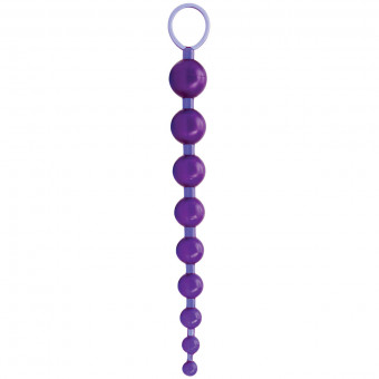 Фиолетовая анальная цепочка Sex Please! Sexy Beads - 27,9 см., Topco Sales