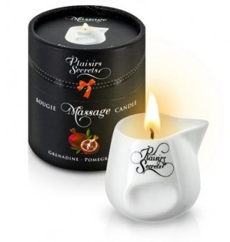 Массажная свеча с ароматом граната Bougie de Massage Gourmande Grenadine - 80 мл., Plaisir Secret