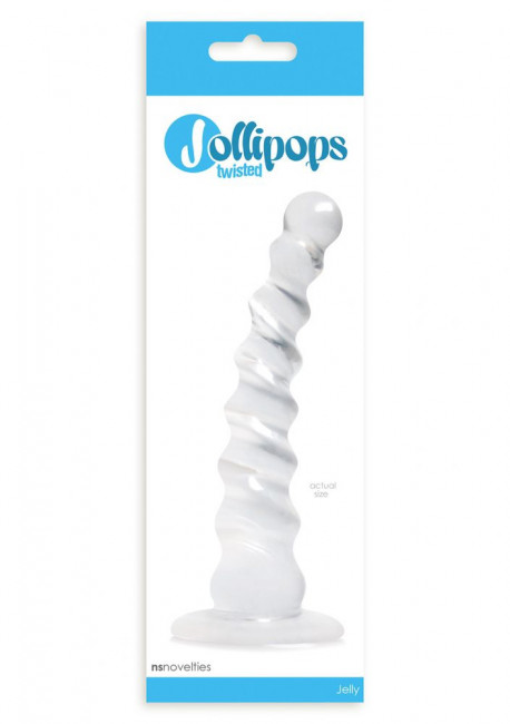 Рифленый прозрачный анальный стимулятор Jollipops - 15,2 см., NS Novelties
