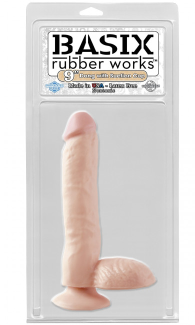 Фаллоимитатор с мошонкой Basix Rubber Works - 24,8 см., Pipedream