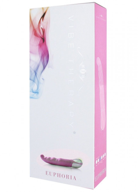 Розовый вибратор Euphoria с чуть загнутым рельефным кончиком - 23 см., Vibe Therapy