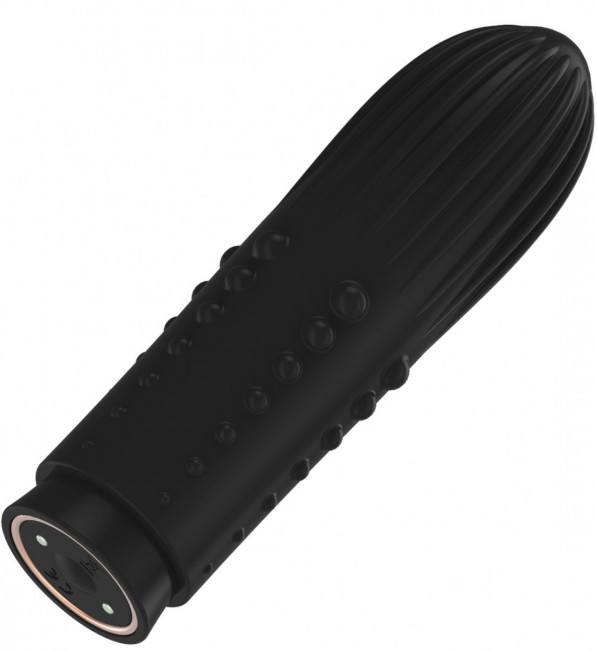 Черная вибропуля Turbo Rechargeable Bullet Lush - 9,8 см., Shots Media BV