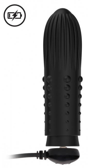 Черная вибропуля Turbo Rechargeable Bullet Lush - 9,8 см., Shots Media BV
