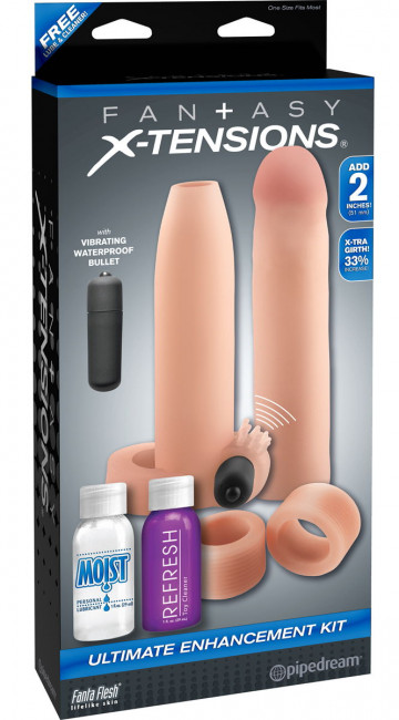 Комплект телесных насадок и колец Ultimate Enhancement Kit, Pipedream