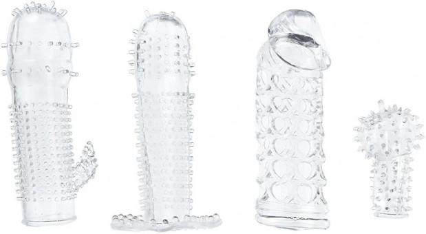 Набор из 4 насадок на член Pleasured Penis Enhancement Sleeve 4 Pack, XR Brands