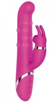 Розовый вибратор-кролик NAGHI NO.42 RECHARGEABLE DUO VIBRATOR - 24 см.