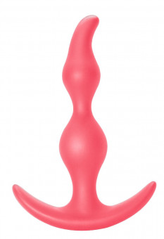 Розовая анальная пробка Bent Anal Plug Black - 13 см., Lola toys