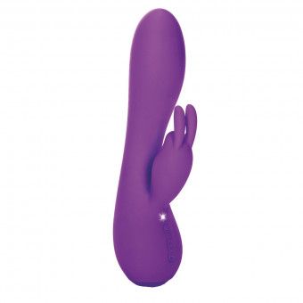 Перезаряжаемый фиолетовый вибромассажер Petite Rabbit - 21 см., California Exotic Novelties