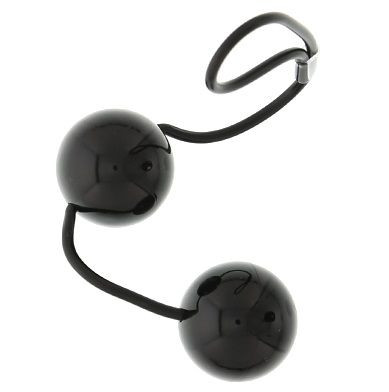 Чёрные вагинальные шарики на мягкой сцепке GOOD VIBES PERFECT BALLS, Dream Toys
