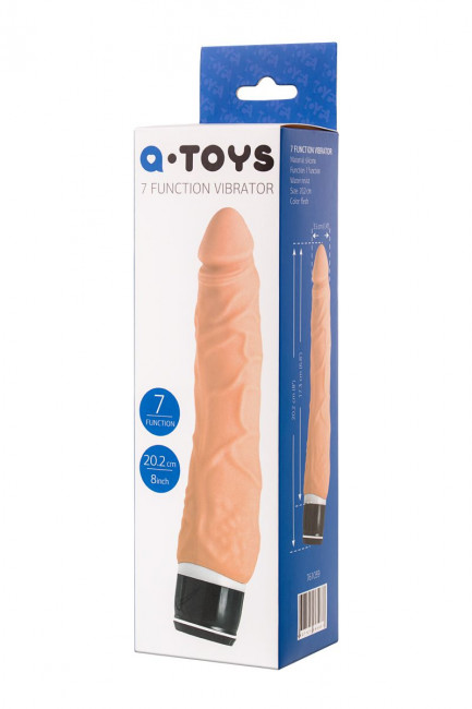 Телесный реалистичный мультискоростной вибратор A-Toys - 20,2 см., A-toys Телесный реалистичный мультискоростной вибратор A-Toys - 20,2 см., A-toys