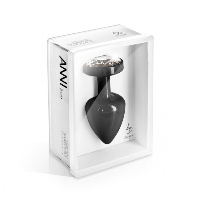 Чёрный алюминиевый анальный плаг ANNI round black T1 - 6 см., DIOGOL