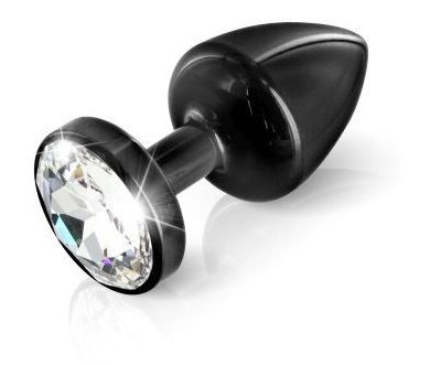 Чёрный алюминиевый анальный плаг ANNI round black T1 - 6 см., DIOGOL