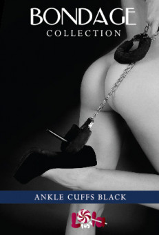Чёрные меховые оковы на ноги BONDAGE, Lola toys