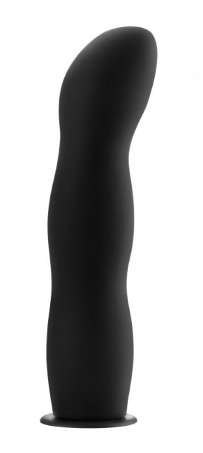 Чёрный страпон Deluxe Silicone Strap On 8 Inch с волнистой насадкой - 20,5 см., Shots Media BV
