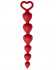Бордовая анальная цепочка Heart Ray - 17,5 см., Le Frivole