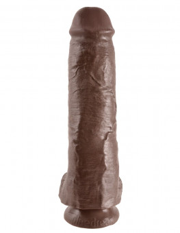 Коричневый фалоимитатор-гигант на присоске 11" Cock with Balls - 28 см., Pipedream