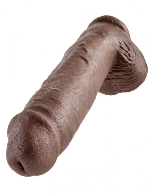 Коричневый фалоимитатор-гигант на присоске 11" Cock with Balls - 28 см., Pipedream Коричневый фалоимитатор-гигант на присоске 11" Cock with Balls - 28 см., Pipedream