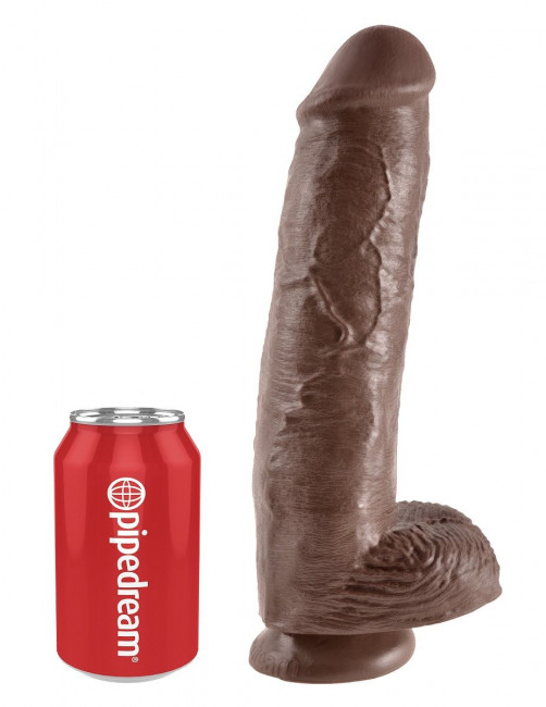 Коричневый фалоимитатор-гигант на присоске 11" Cock with Balls - 28 см., Pipedream Коричневый фалоимитатор-гигант на присоске 11" Cock with Balls - 28 см., Pipedream