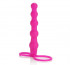 Розовая насадка для двойного проникновения Silicone Love Rider Beaded Dual Penetrator - 14,5 см., California Exotic Novelties