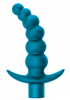 Бирюзовая анальная ёлочка с вибрацией Ecstasy - 14 см., Lola toys