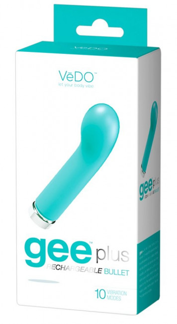 Бирюзовый мини-вибромассажер VeDO Gee Plus - 12 см., VeDO Бирюзовый мини-вибромассажер VeDO Gee Plus - 12 см., VeDO
