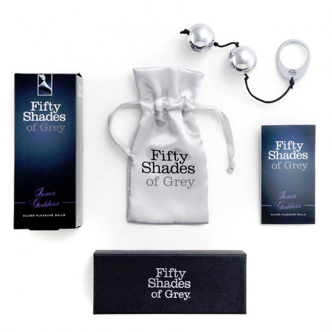Тяжелые металлические вагинальные шарики Silver Metal Ben Wa Balls, Fifty Shades of Grey