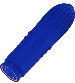Синяя вибропуля Turbo Rechargeable Bullet Lush - 9,8 см., Shots Media BV