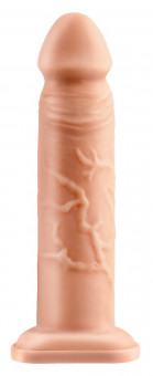 Телесный полый фаллоимитатор на ремешках Silicone Hollow Extension - 22,5 см., Pipedream
