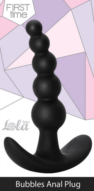 Чёрная анальная пробка Bubbles Anal Plug - 11,5 см., Lola toys