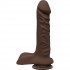 Коричневый фаллоимитатор с мошонкой на присоске The D Super D 8" Chocolate - 20,3 см., Doc Johnson