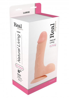 Телесный фаллоимитатор с мошонкой DILDO REAL RAPTURE - 23 см., Toyz4lovers
