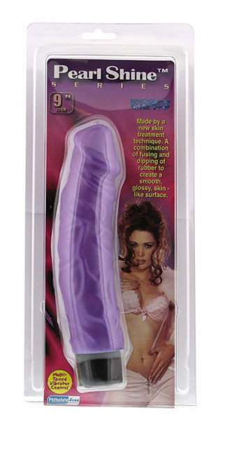 Фиолетовый вибратор-реалистик с богатым рельефом поверхности PEARL SHINE 9 VIBRATOR - 22,8 см., NMC
