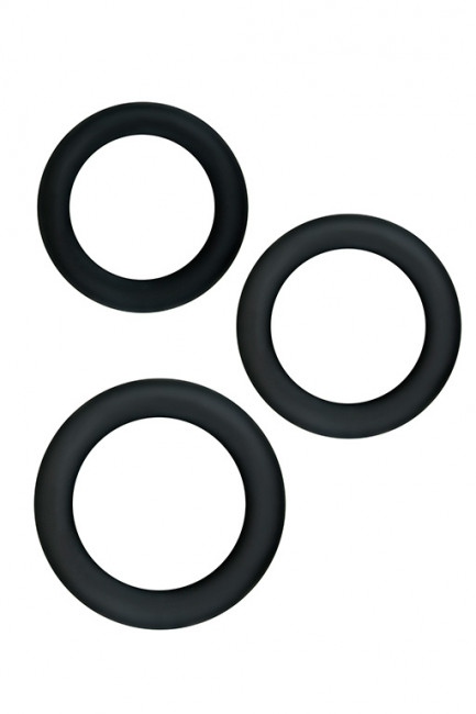 Набор из 3 чёрных эрекционных колец Renegade Diversity Rings Black, NS Novelties