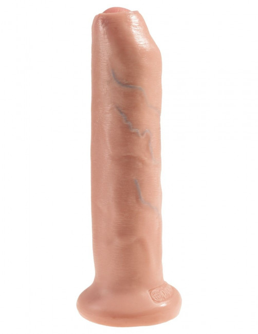 Телесный необрезанный фаллоимитатор на присоске 7" Uncut Cock - 19,1 см. , Pipedream