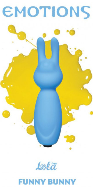 Голубой мини-вибратор Emotions Funny Bunny, Lola toys
