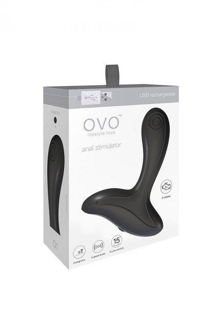 Чёрный стимулятор простаты с вибрацией OVO Q1, OVO Чёрный стимулятор простаты с вибрацией OVO Q1, OVO