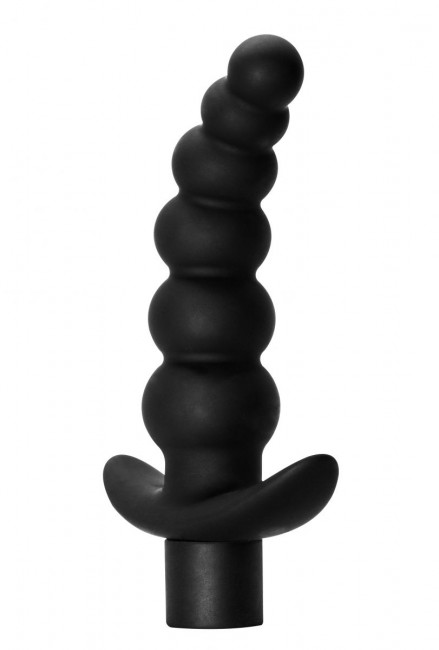 Чёрная анальная ёлочка с вибрацией Ecstasy - 14 см., Lola toys