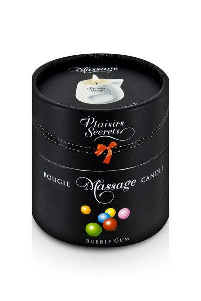 Массажная свеча с ароматом бубль-гума Bougie de Massage Gourmande Bubble Gum - 80 мл., Plaisir Secret