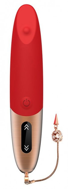 Красный вибромассажер DYSIS BRIGHT - 12,6 см.