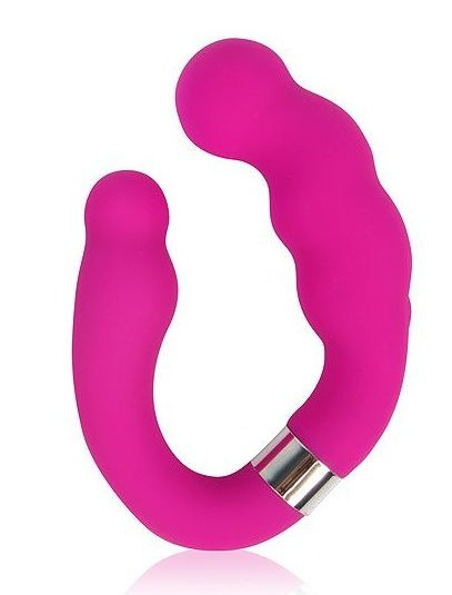 Двойной розовый силиконовый вибромассажер Cosmo, Bior toys Двойной розовый силиконовый вибромассажер Cosmo, Bior toys