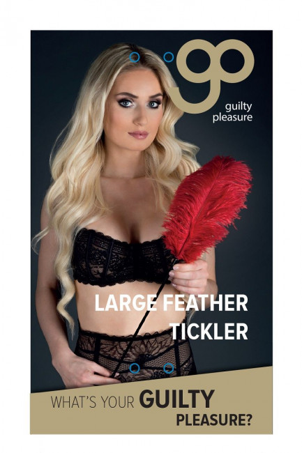 Стек с большим красным пером Large Feather Tickler - 65 см., Blush Novelties